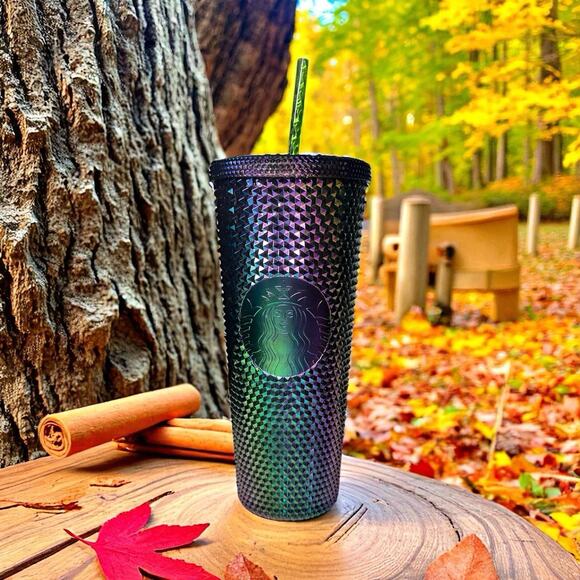 NWT Starbucks Iridescent Rainbow Prism Jeweled Studded Tumbler Cup 24oz Rare - Picture 1 of 5